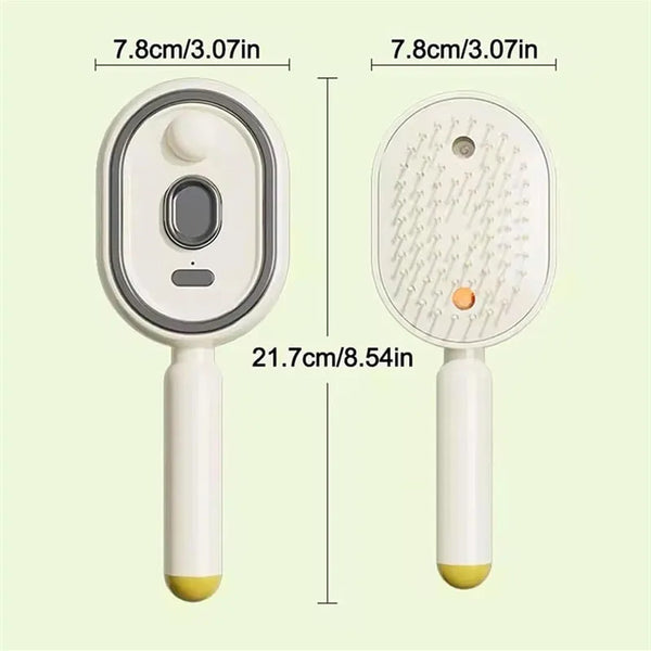 3-in-1 Steam Hair Brush – Self-Cleaning Scalp Massager & Essential Oil Mist Comb